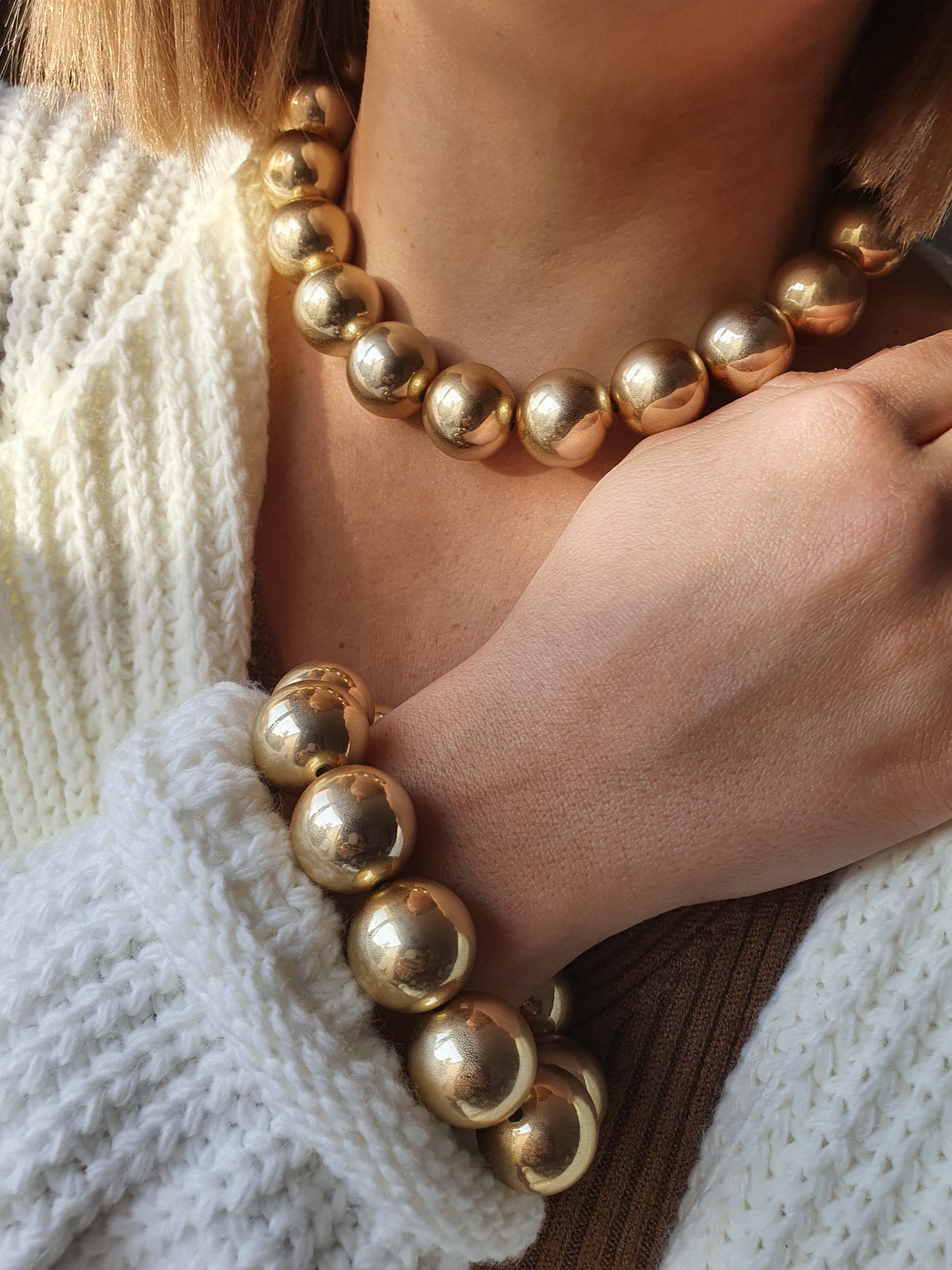 Bracelet boules - doré
