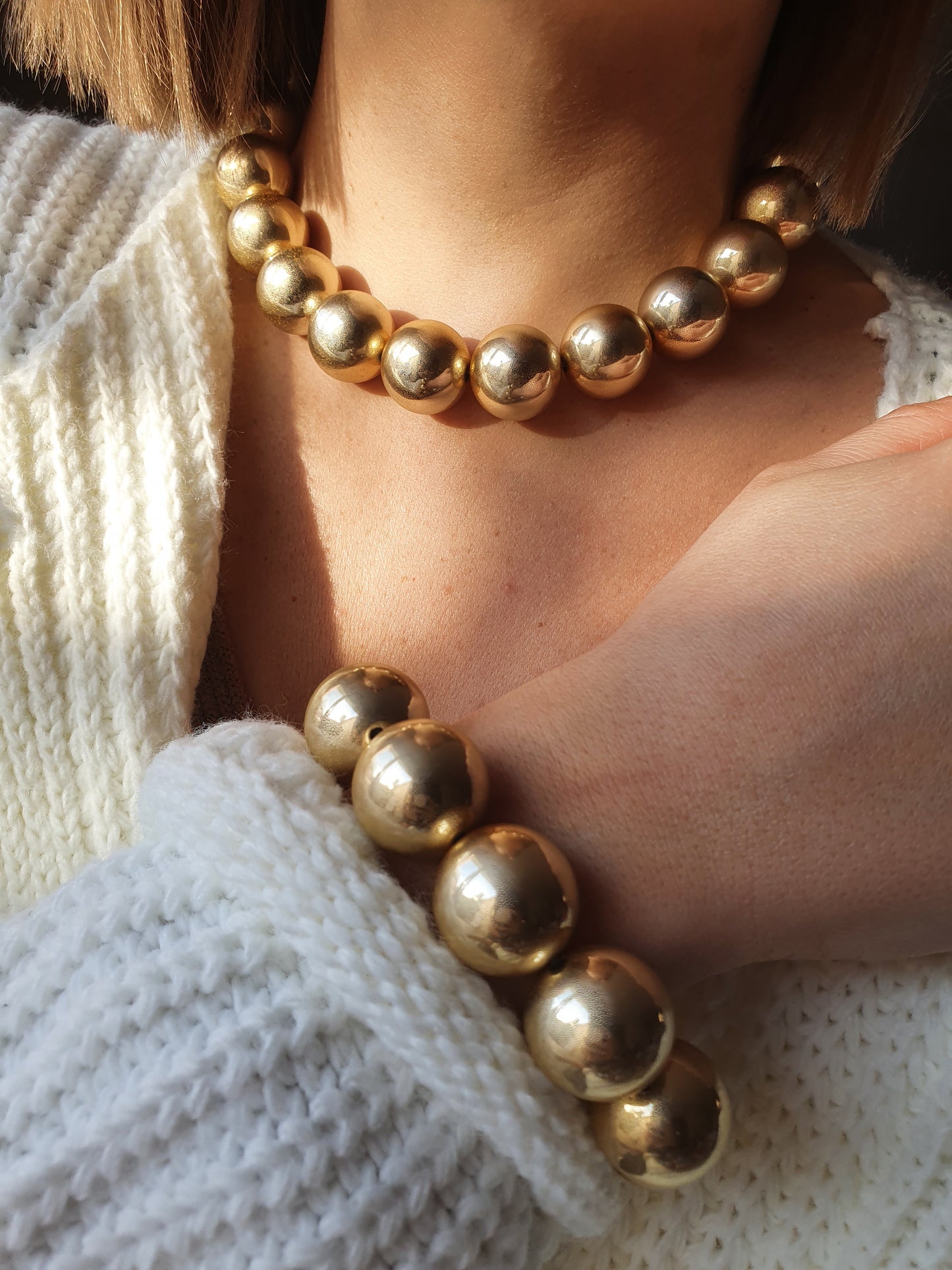 Bracelet boules - doré
