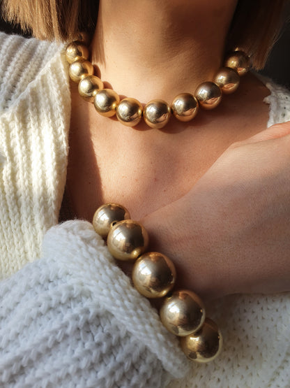 Bracelet boules - doré
