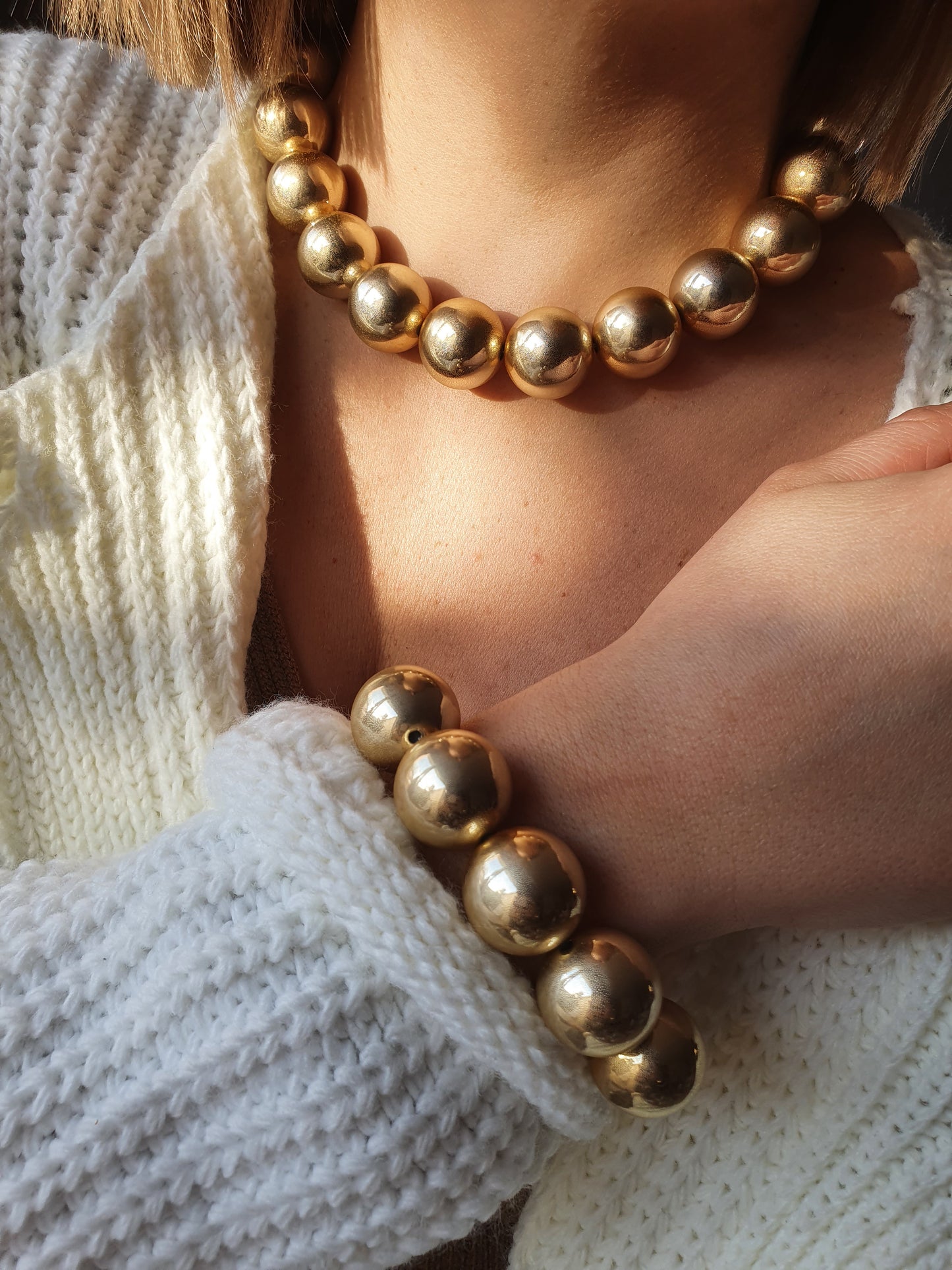 Bracelet boules - doré