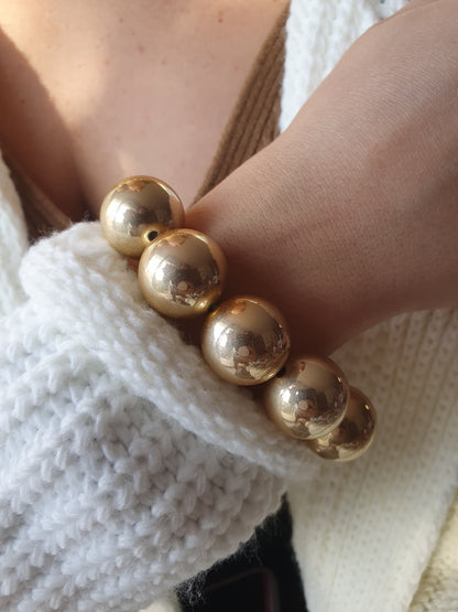 Bracelet boules - doré
