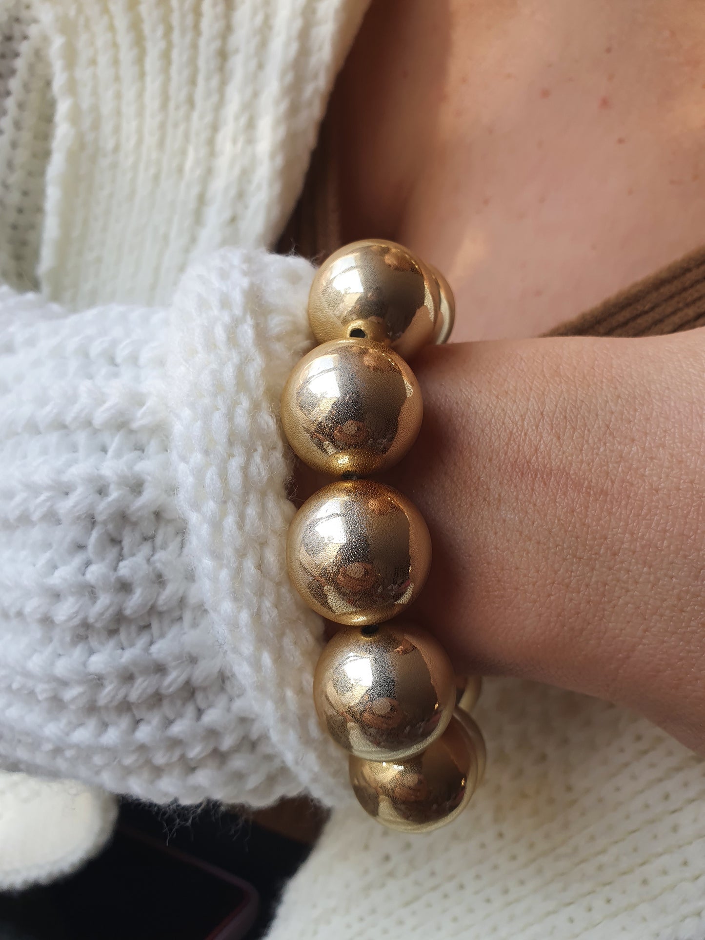 Bracelet boules - doré