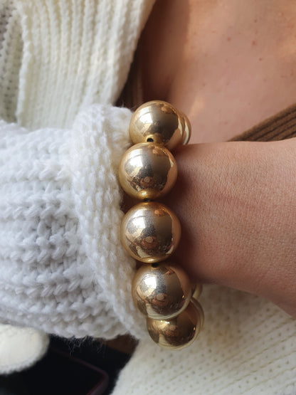 Bracelet boules - doré