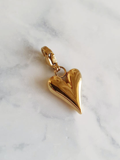 Charm coeur long - doré