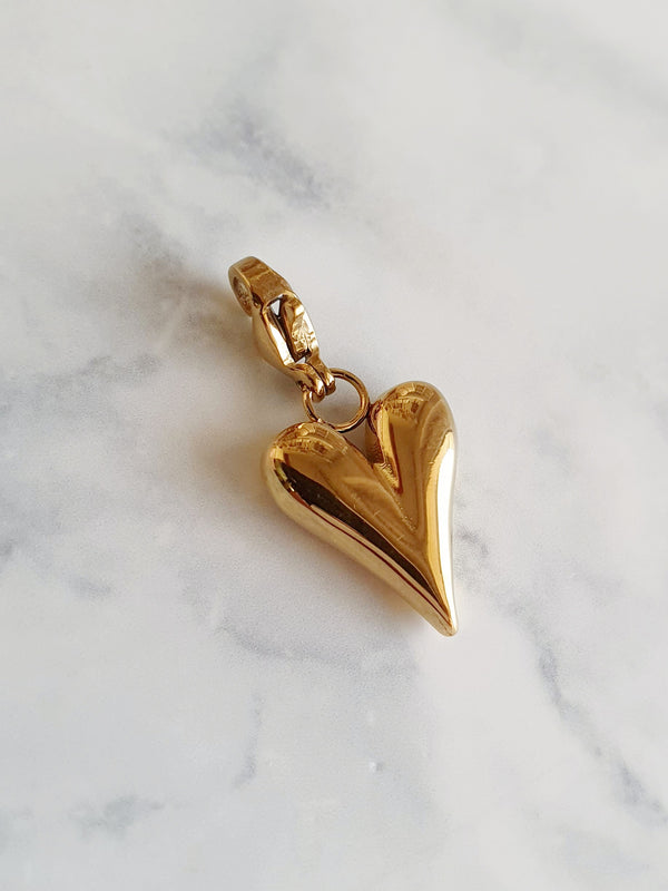 Charm coeur long - doré