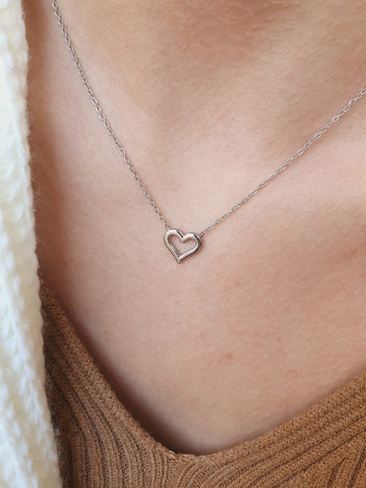 Collier baby heart - argenté