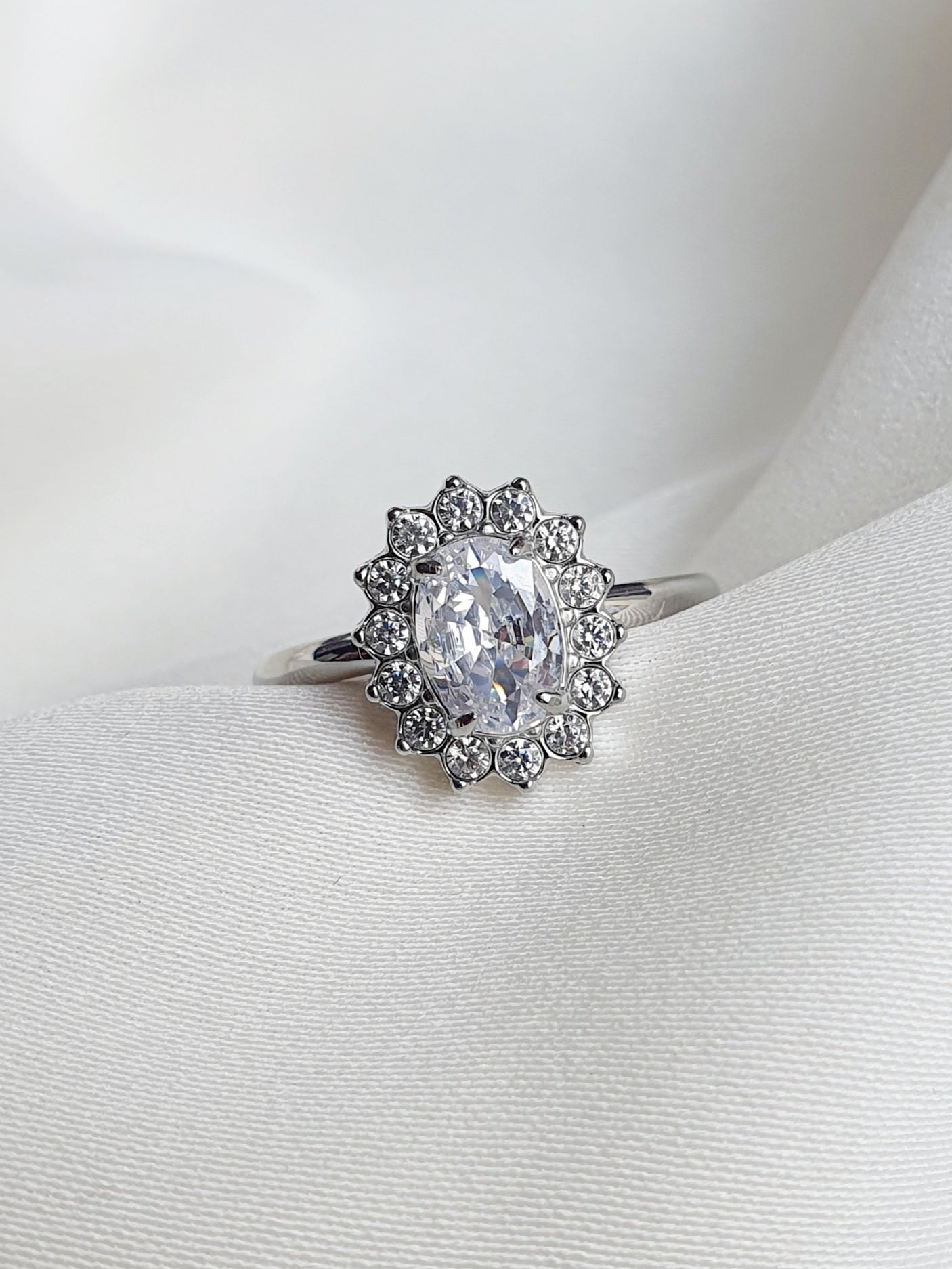 Bague PASSION - argenté/blanc