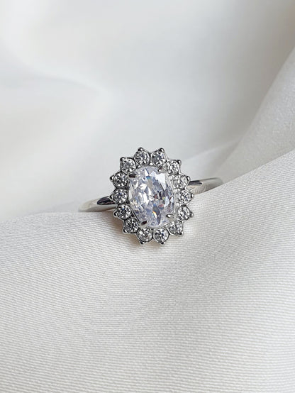 Bague PASSION - argenté/blanc
