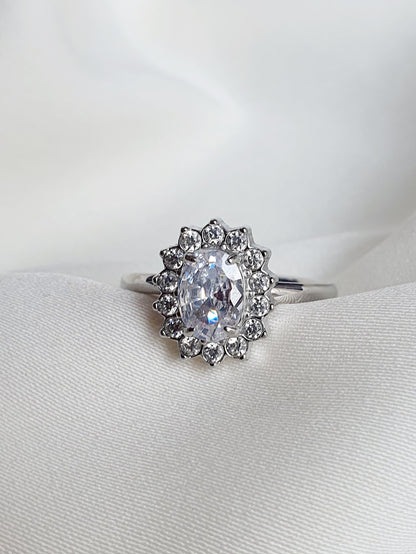 Bague PASSION - argenté/blanc