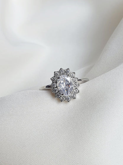 Bague PASSION - argenté/blanc