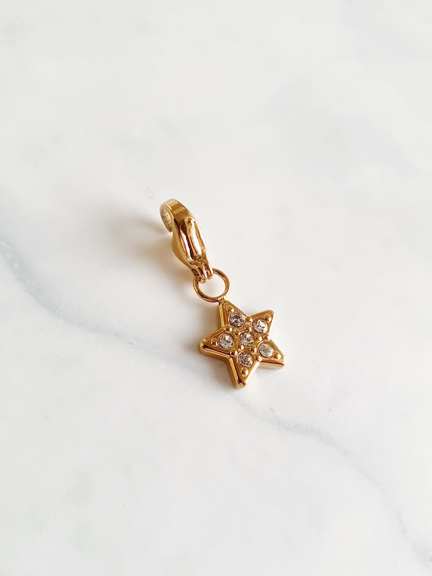 Charm Étoile zircons - doré