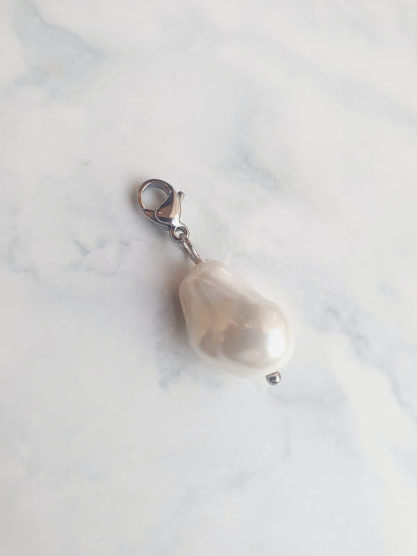 Charm perle nacrée  - argenté