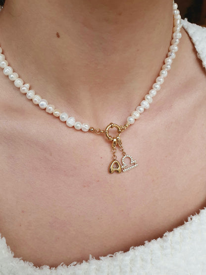 Collier en perles d'eau douce (personnalisable) - doré