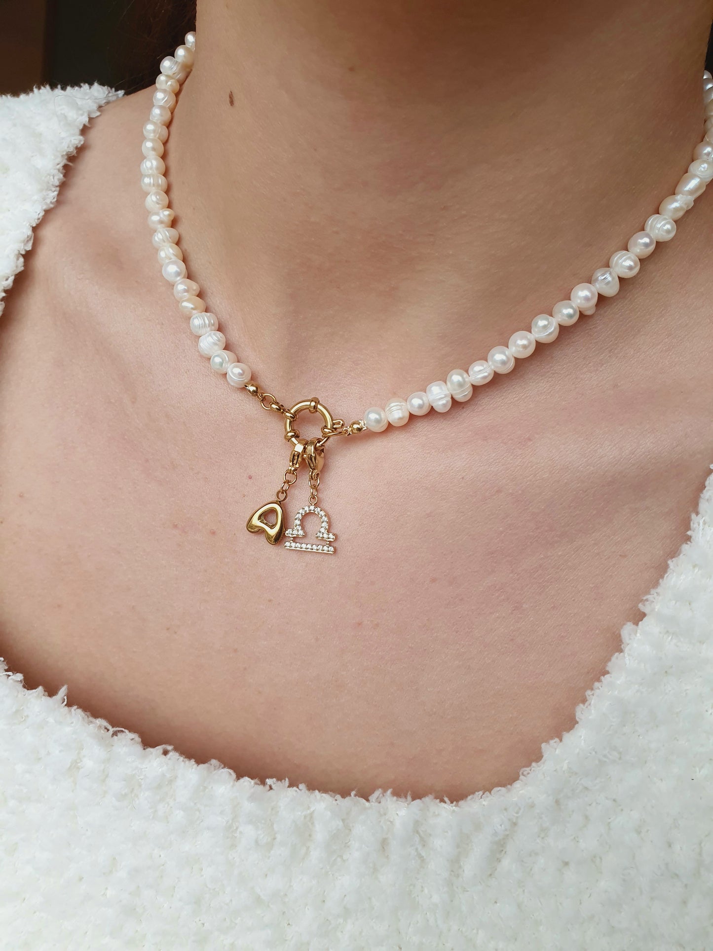 Collier en perles d'eau douce (personnalisable) - doré