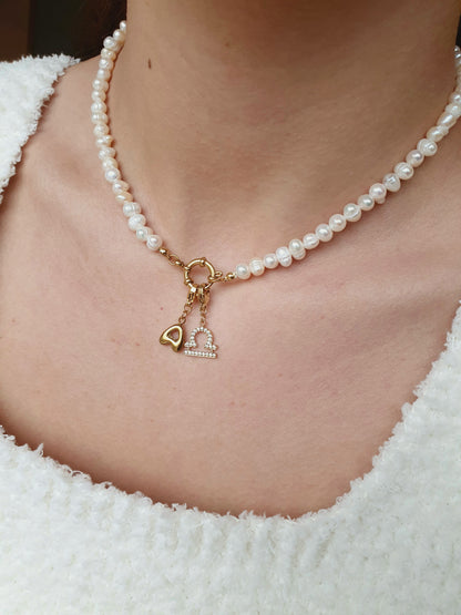 Collier en perles d'eau douce (personnalisable) - doré