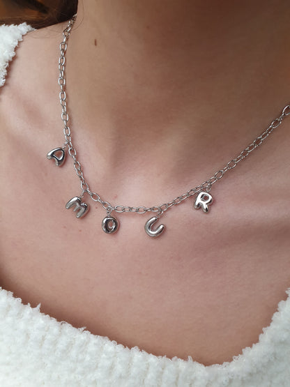 Collier lettres bubble Amour - argenté