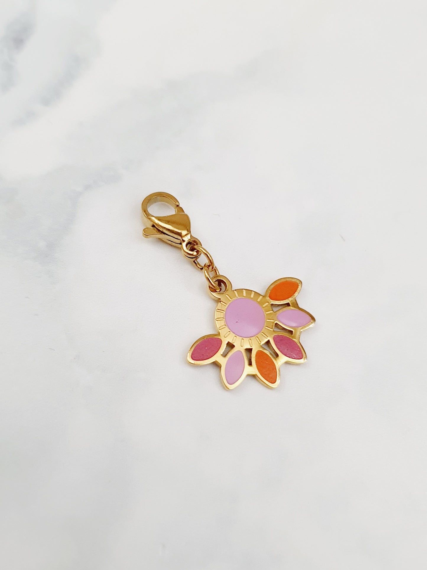 Charm palme colorée - doré/tons rose orangé | Édition limitée