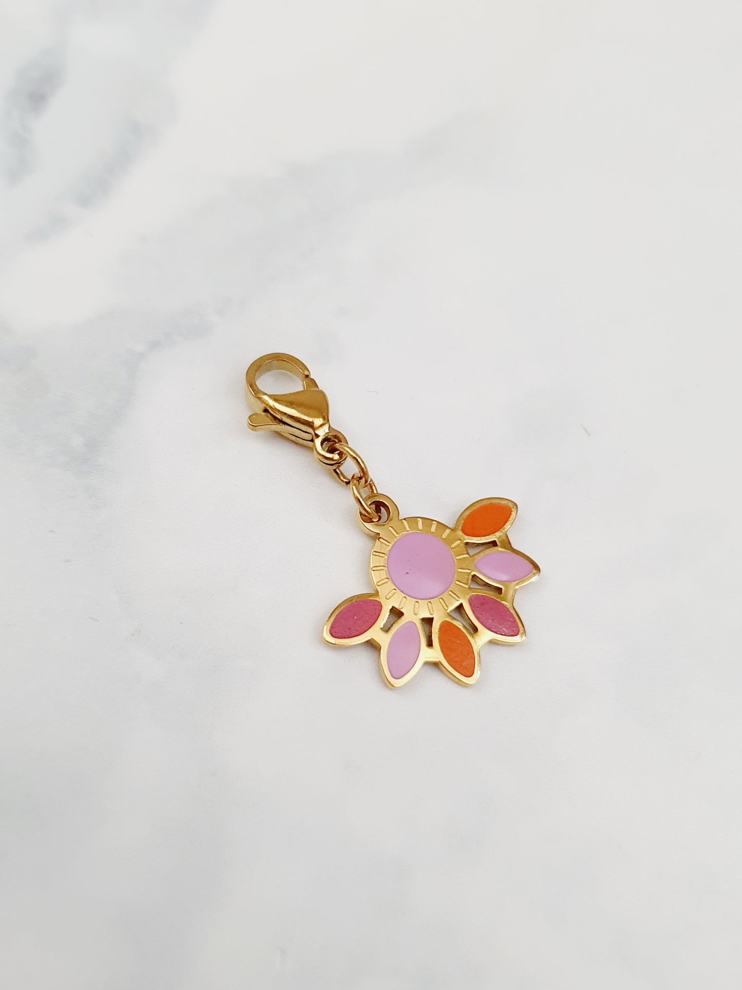 Charm palme colorée - doré/tons rose orangé | Édition limitée