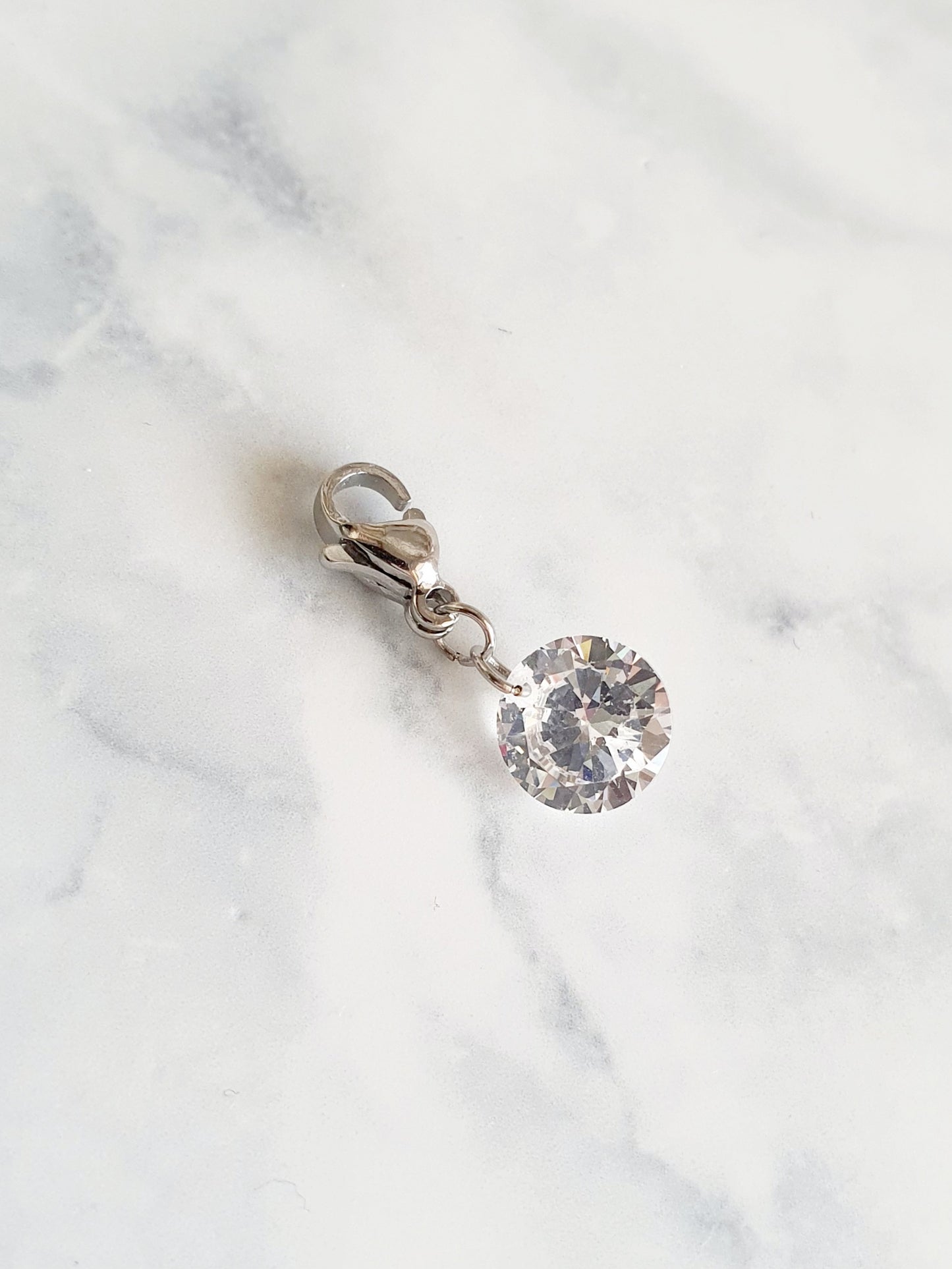Charm zircon - argenté
