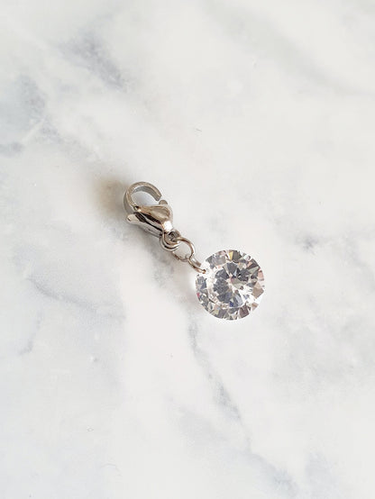 Charm zircon - argenté