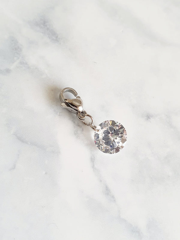 Charm zircon - argenté