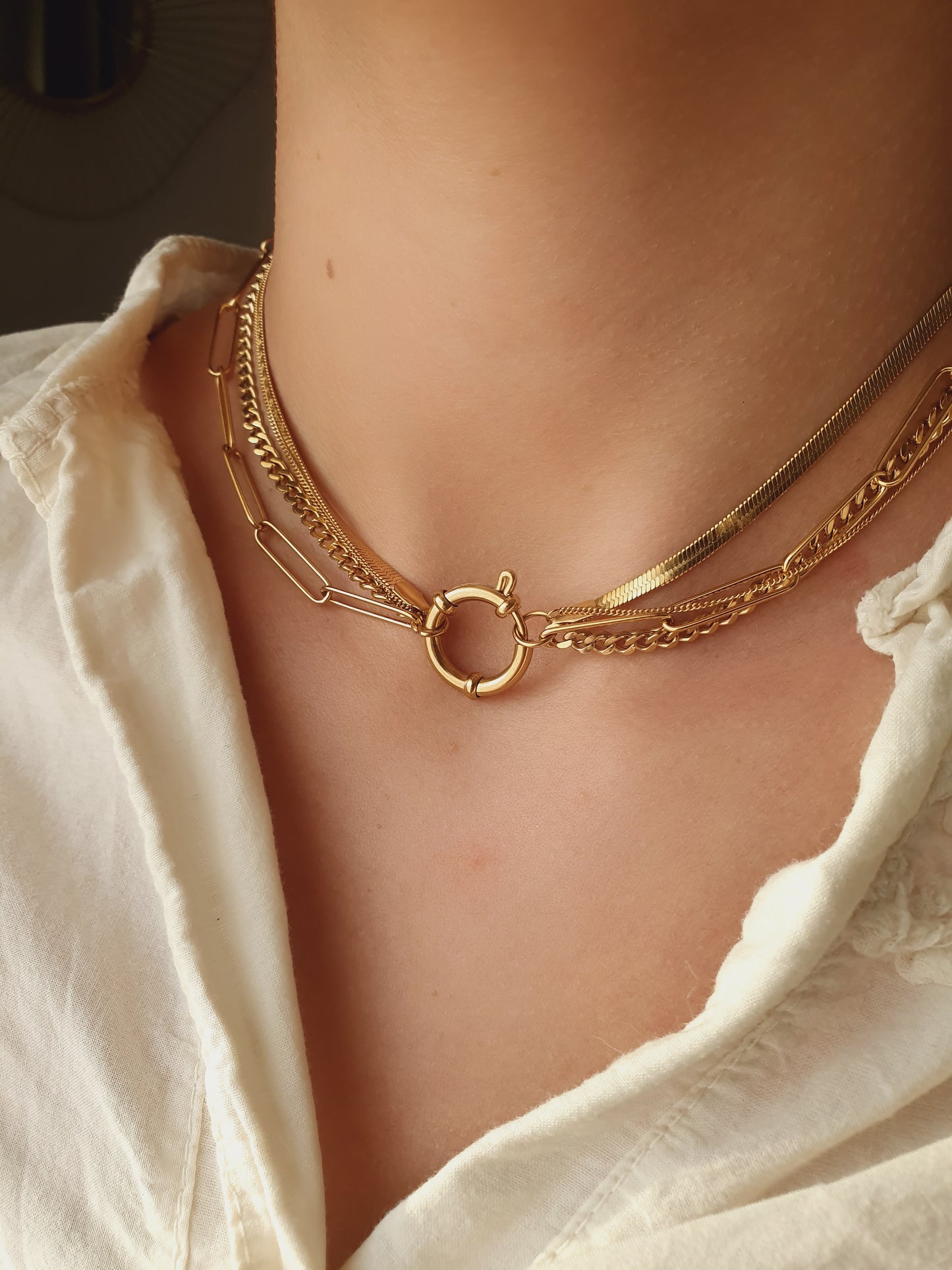 Collier 4 chaînes ZÉLIA (personnalisable) - doré