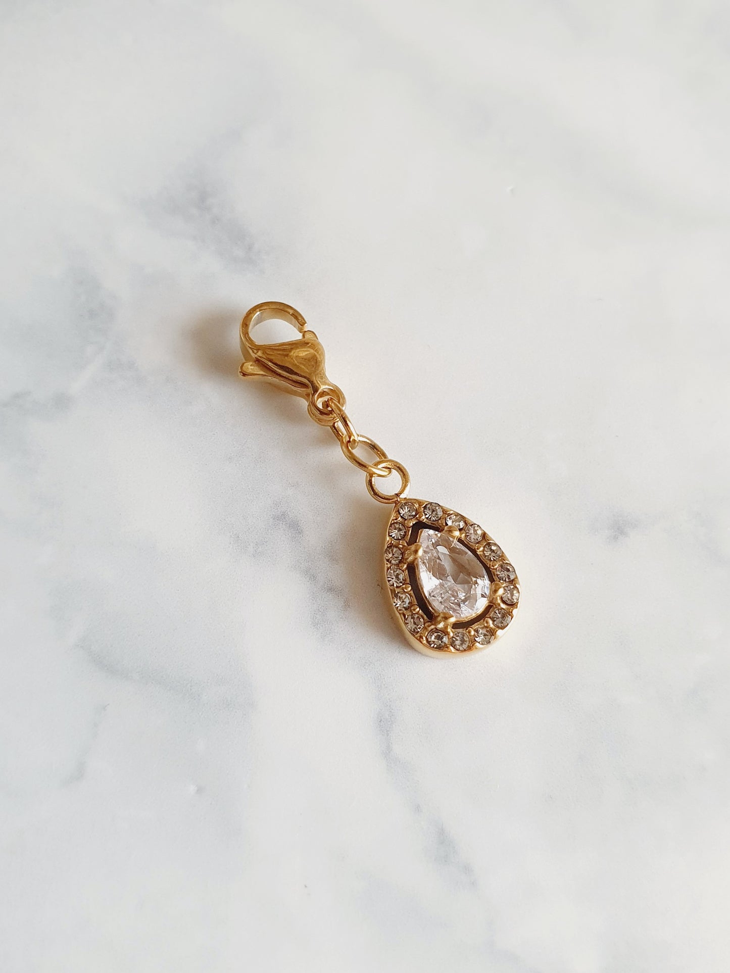 Charm goutte zircons PREMIUM - doré