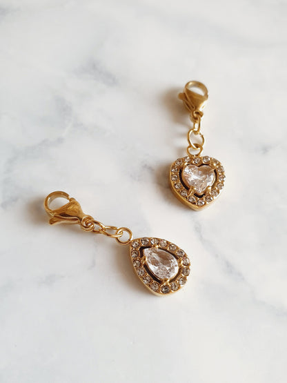 Charm goutte zircons PREMIUM - doré