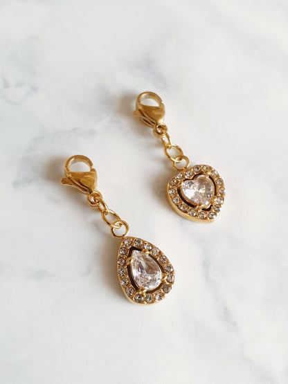 Charm coeur zircons PREMIUM - doré