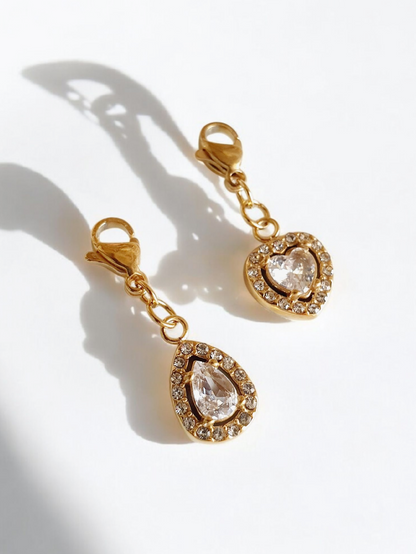 Charm coeur zircons PREMIUM - doré