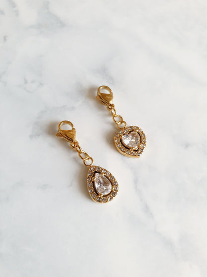 Charm coeur zircons PREMIUM - doré