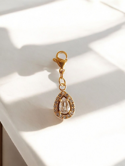 Charm goutte zircons PREMIUM - doré