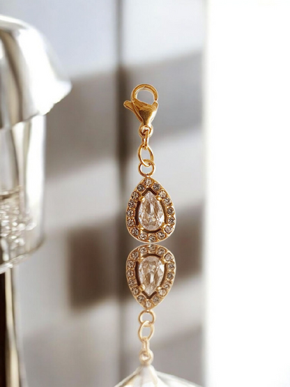 Charm goutte zircons PREMIUM - doré