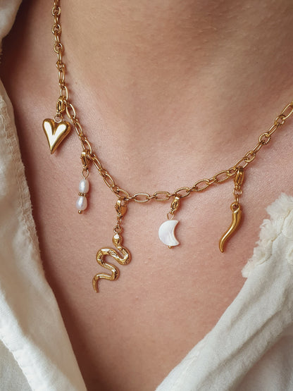 Collier charms CASSIE - doré