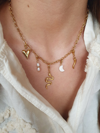 Collier charms CASSIE - doré