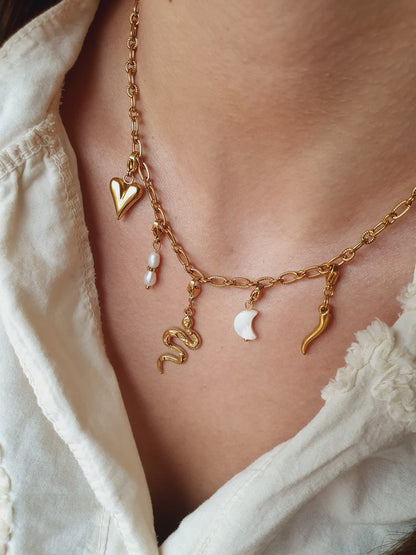Collier charms CASSIE - doré
