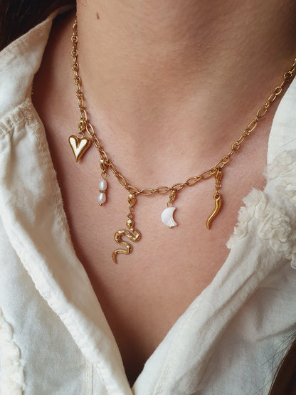 Collier charms CASSIE - doré