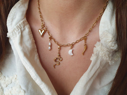 Collier charms CASSIE - doré