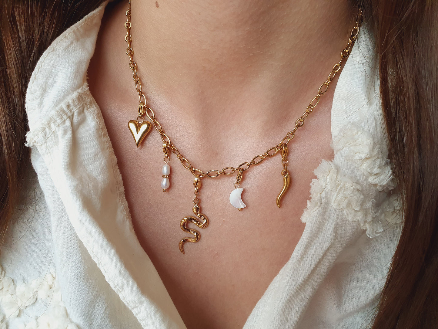Collier charms CASSIE - doré