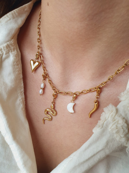 Collier charms CASSIE - doré