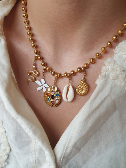 Collier boules HAILEY (personnalisable) - doré