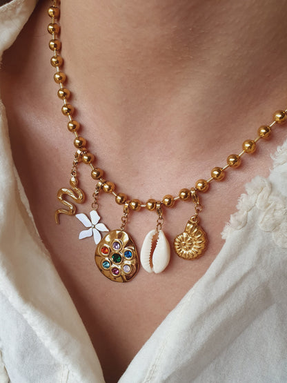 Collier boules HAILEY (personnalisable) - doré
