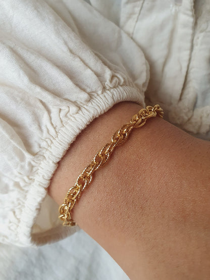 Bracelet maillons entrelacés (à personnaliser) - doré