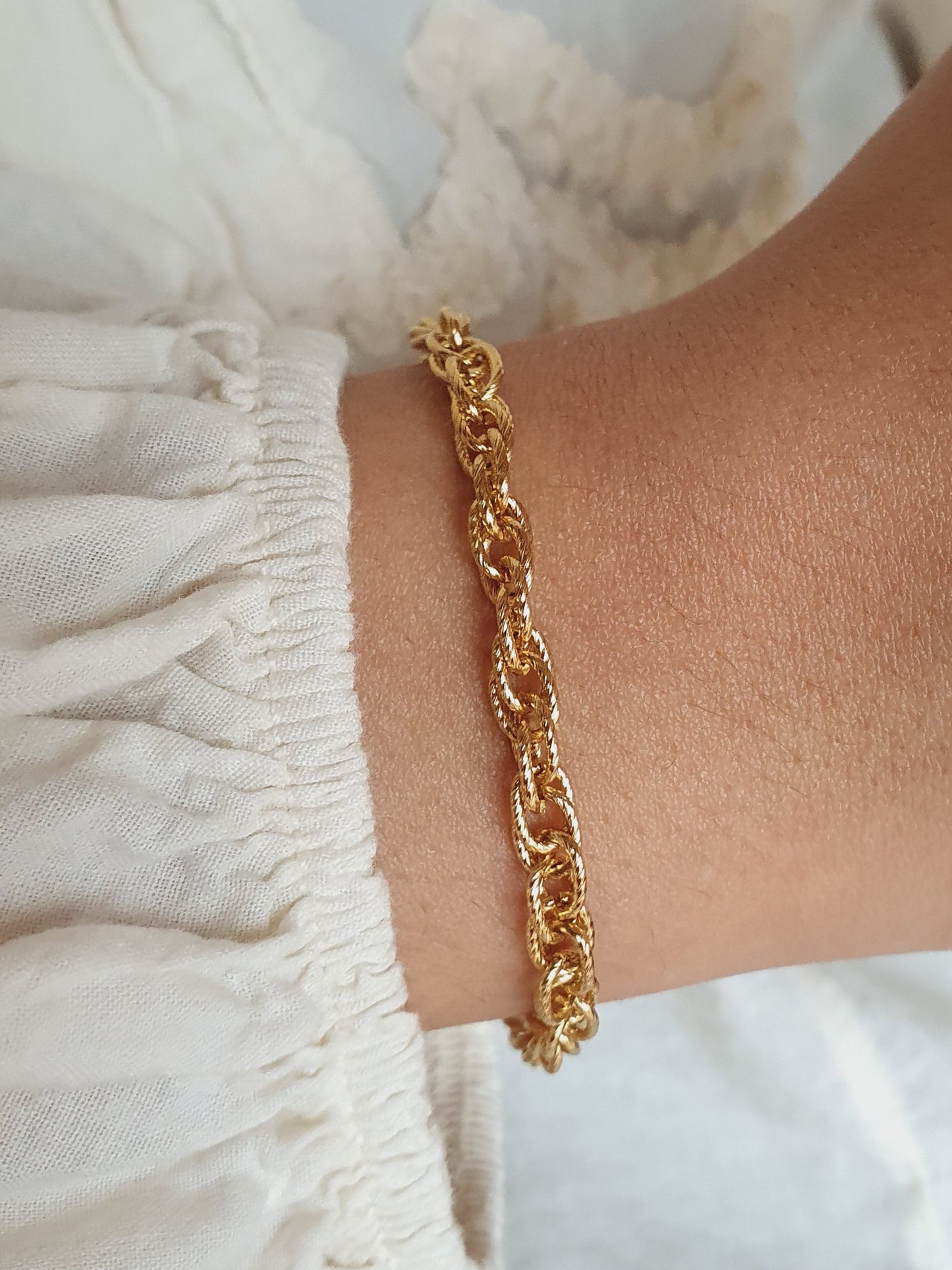 Bracelet maillons entrelacés (à personnaliser) - doré