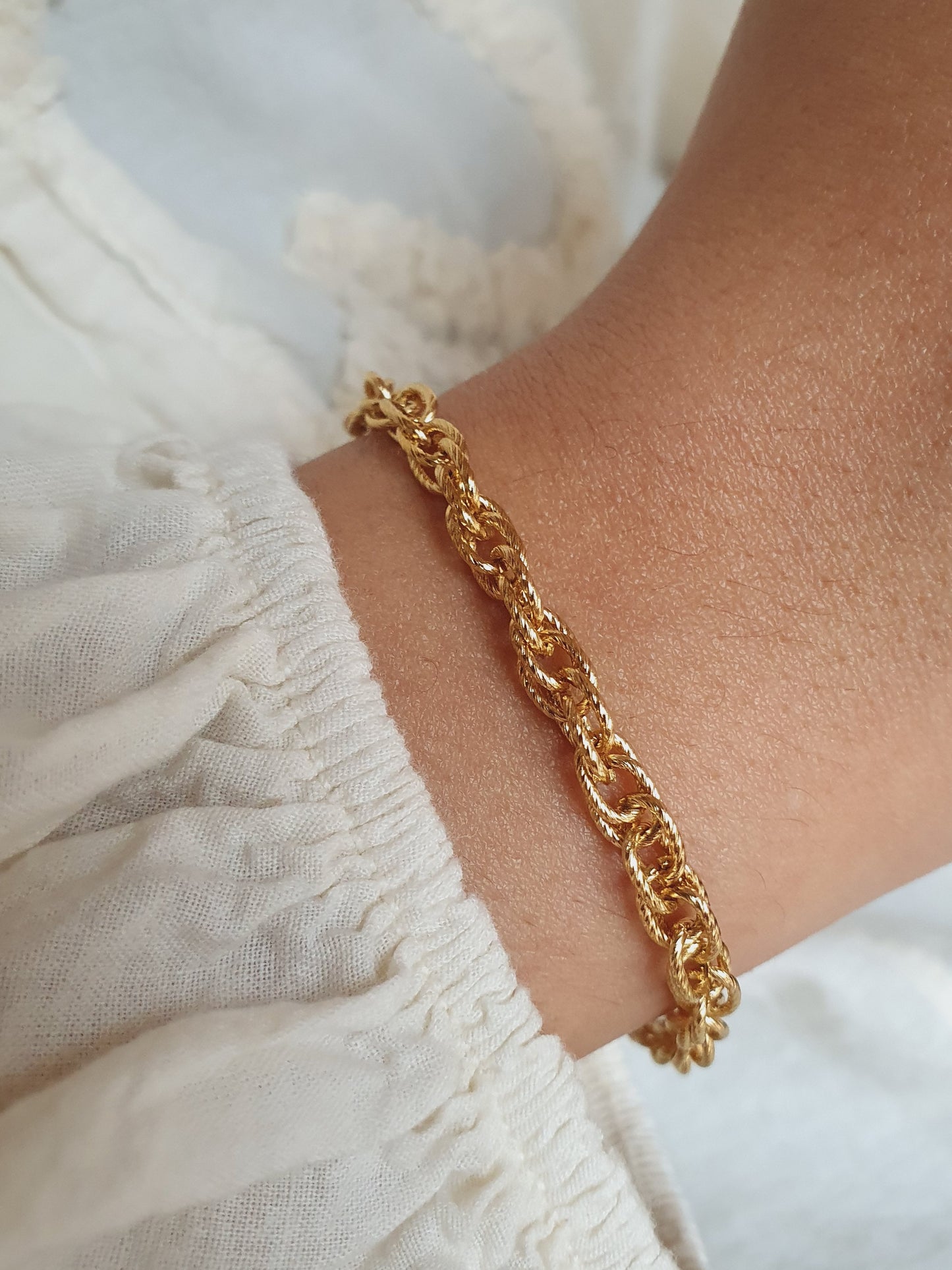 Bracelet maillons entrelacés (à personnaliser) - doré