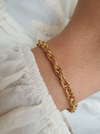 Bracelet maillons entrelacés (à personnaliser) - doré