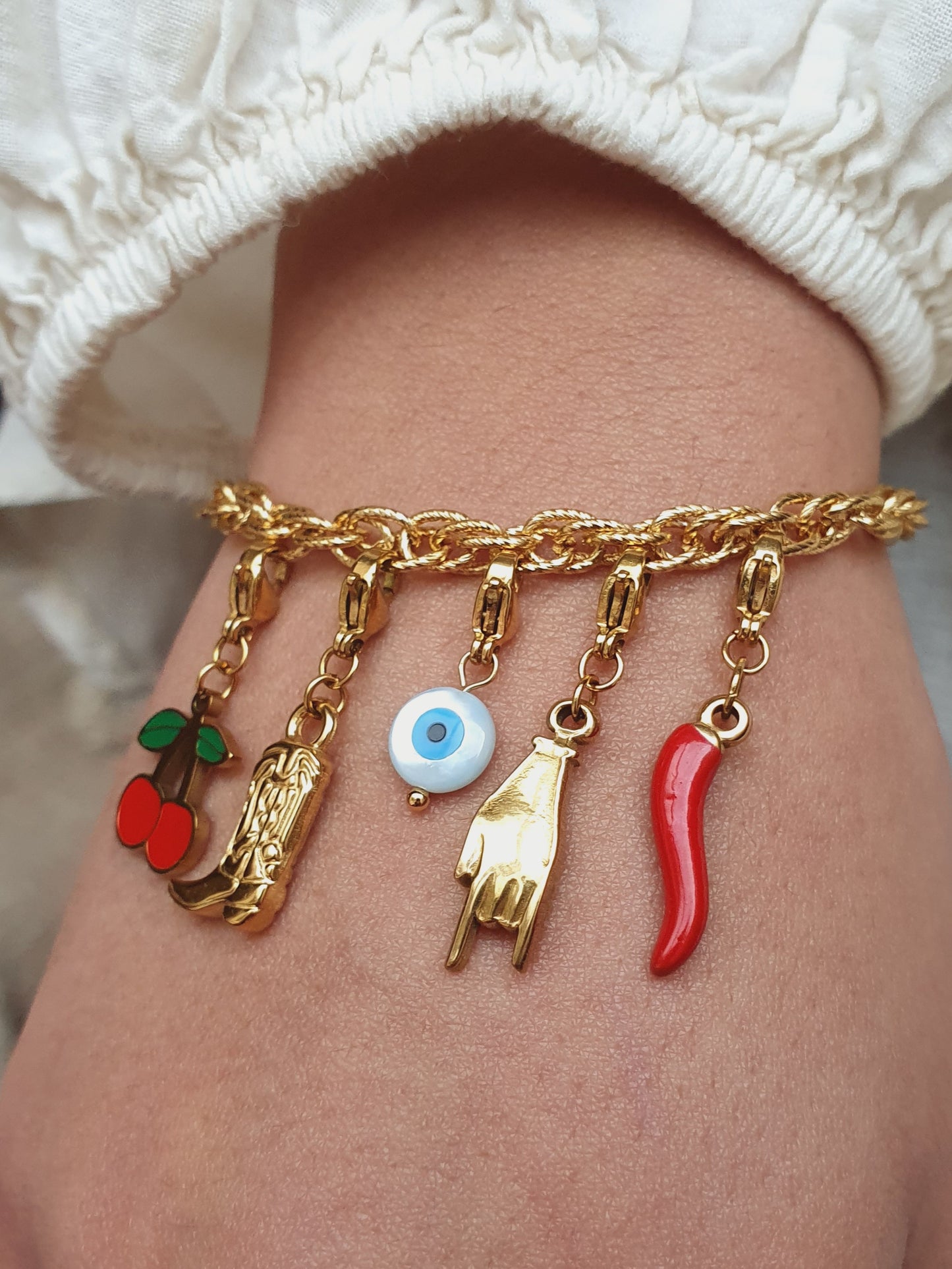 Bracelet maillons entrelacés (à personnaliser) - doré