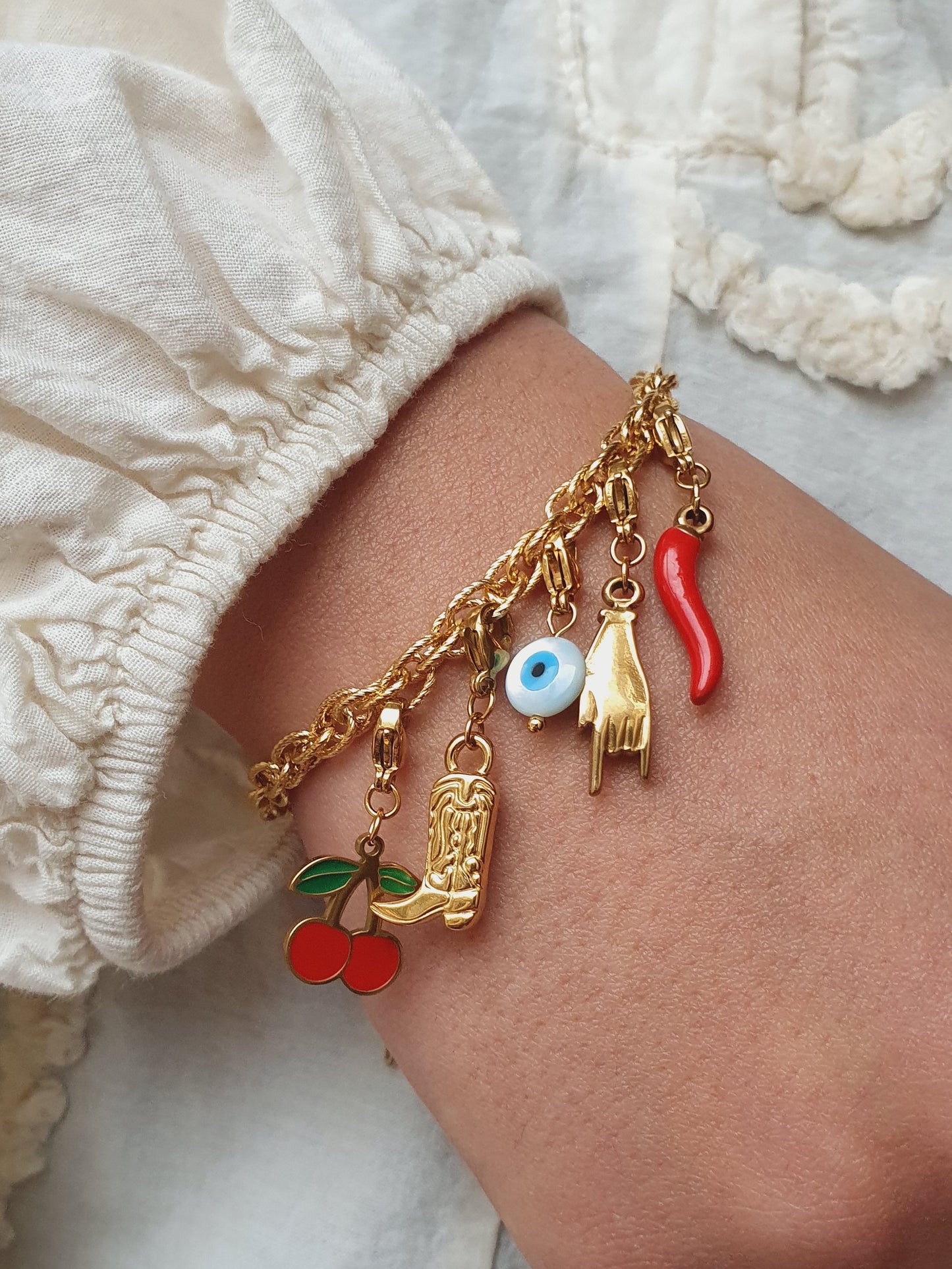 Bracelet maillons entrelacés (à personnaliser) - doré
