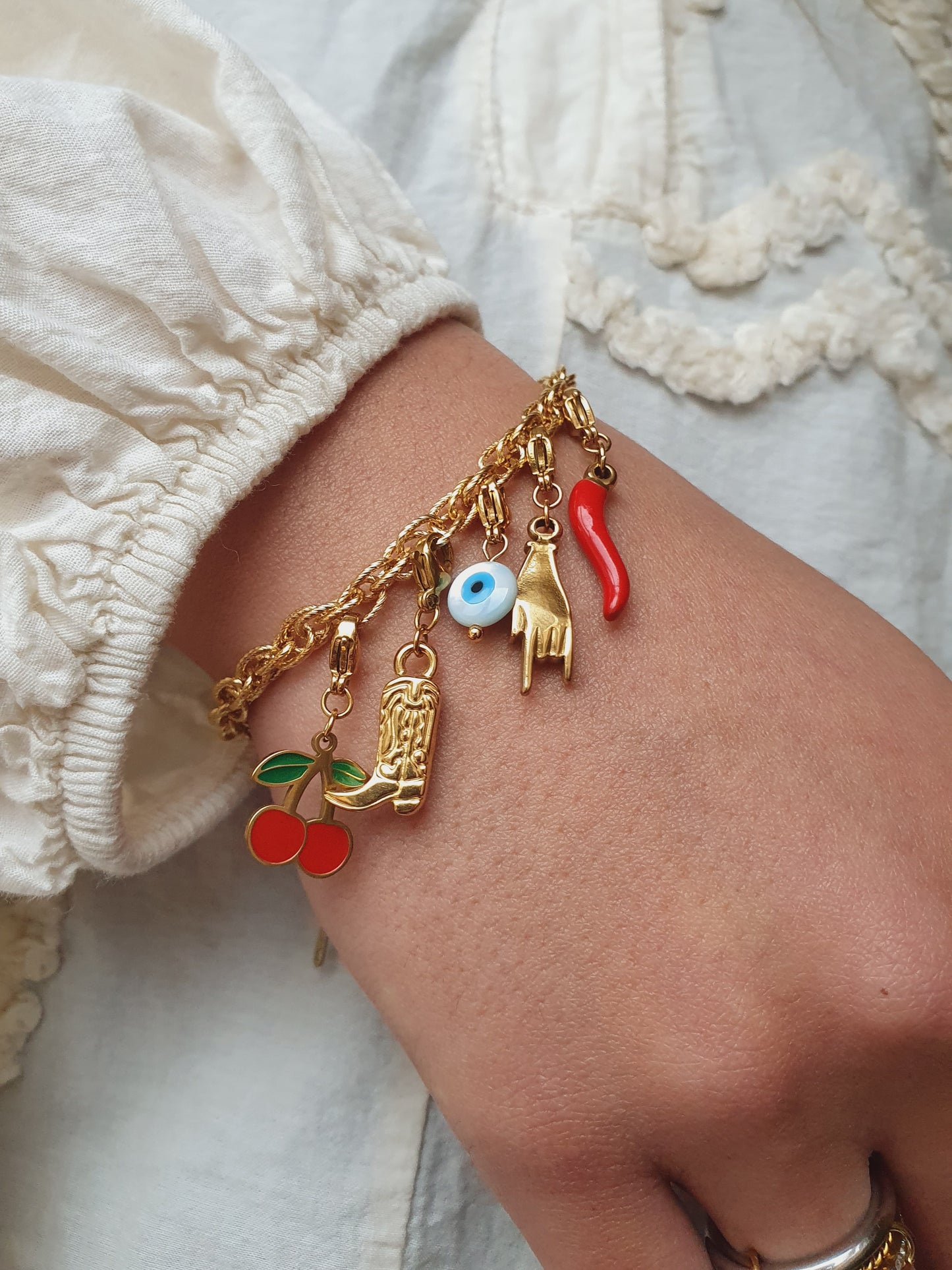 Bracelet maillons entrelacés (à personnaliser) - doré