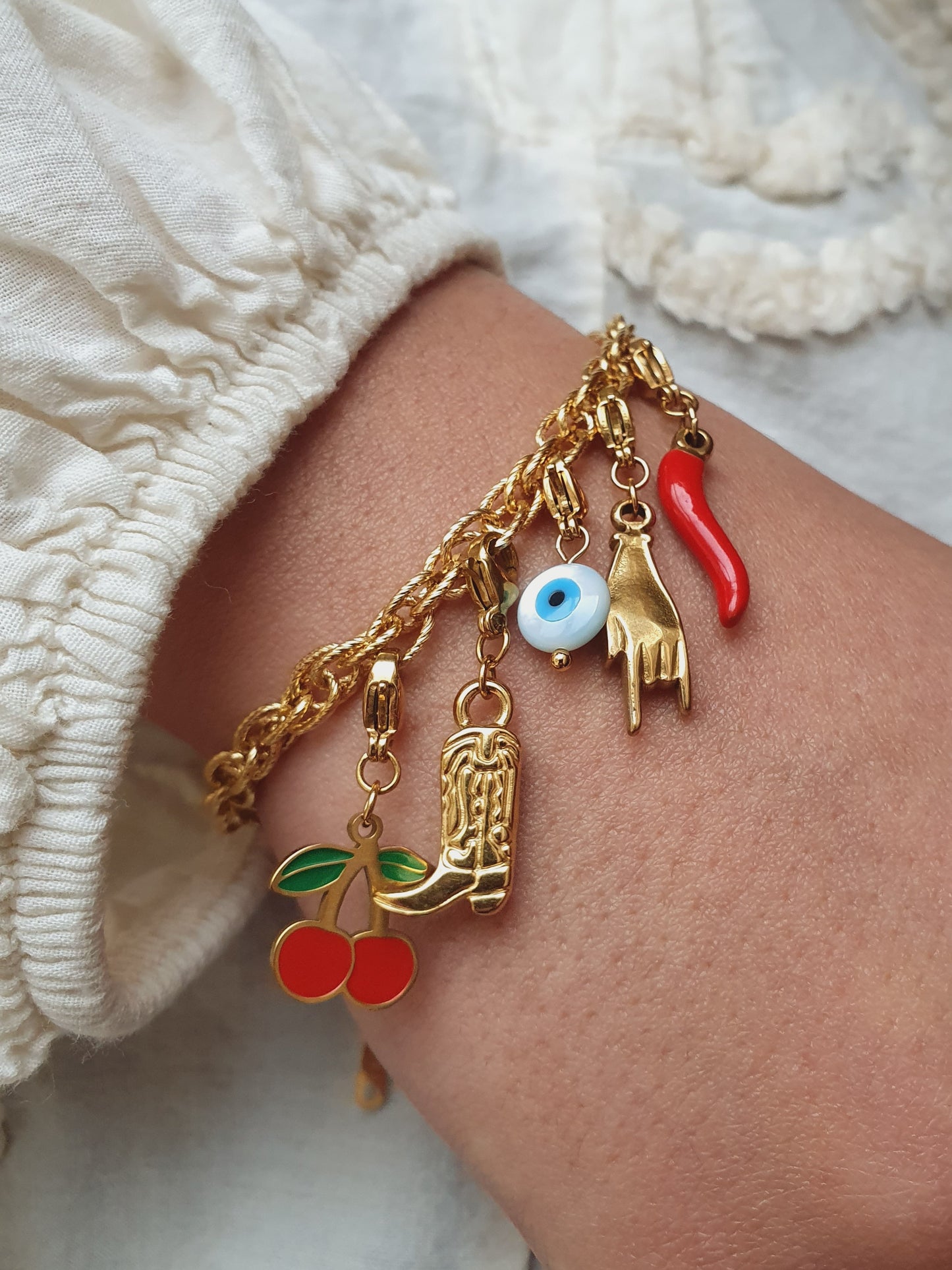 Bracelet maillons entrelacés (à personnaliser) - doré